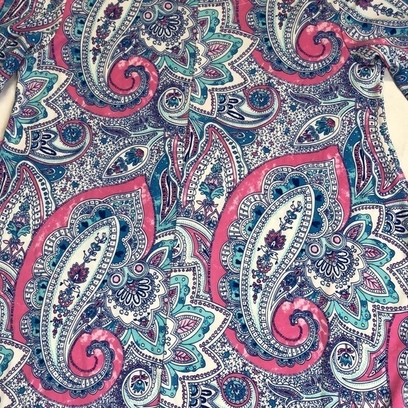 New Cynthia Rowley Paisley Print Beautiful Floral Dress With Pockets - Picture 12 of 13